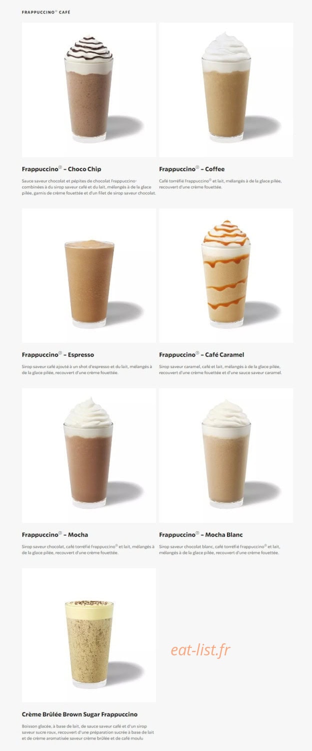 Starbucks Coffee — carte page 7