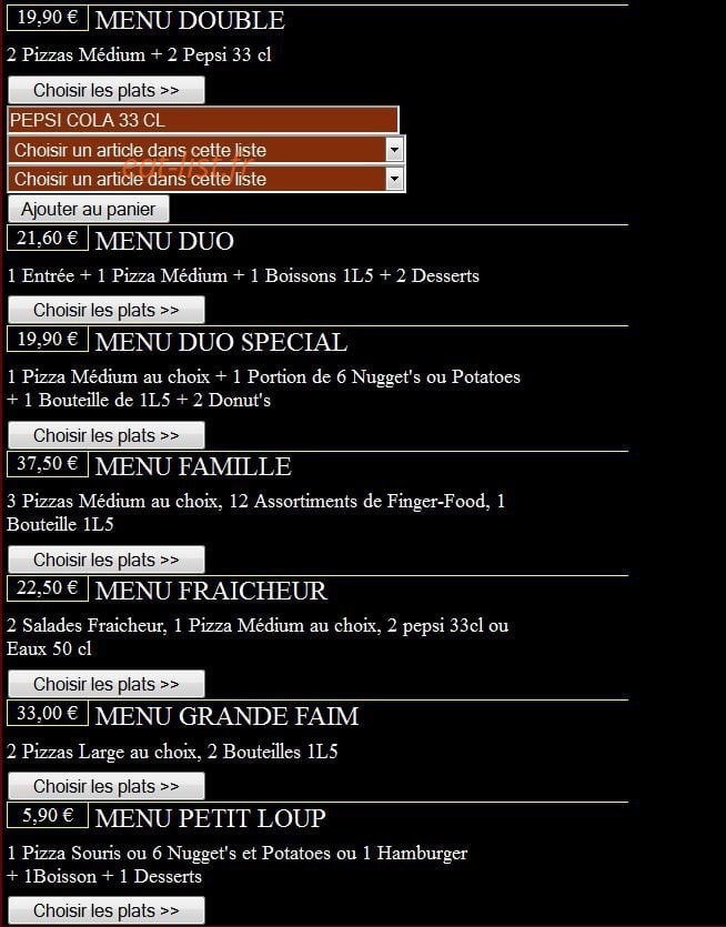 Station Pizza — carte page 4