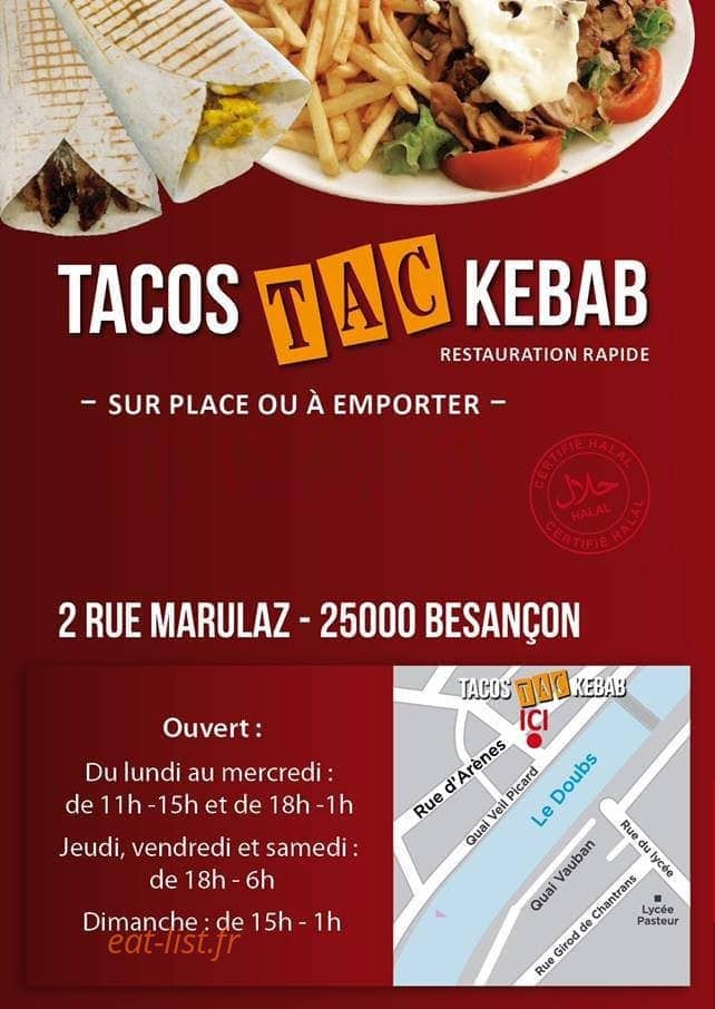 Tacos tac kebab — carte page 4