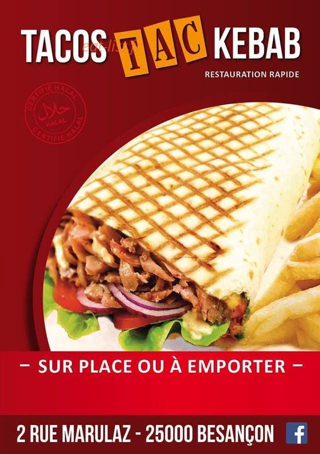 Tacos tac kebab — carte page 1