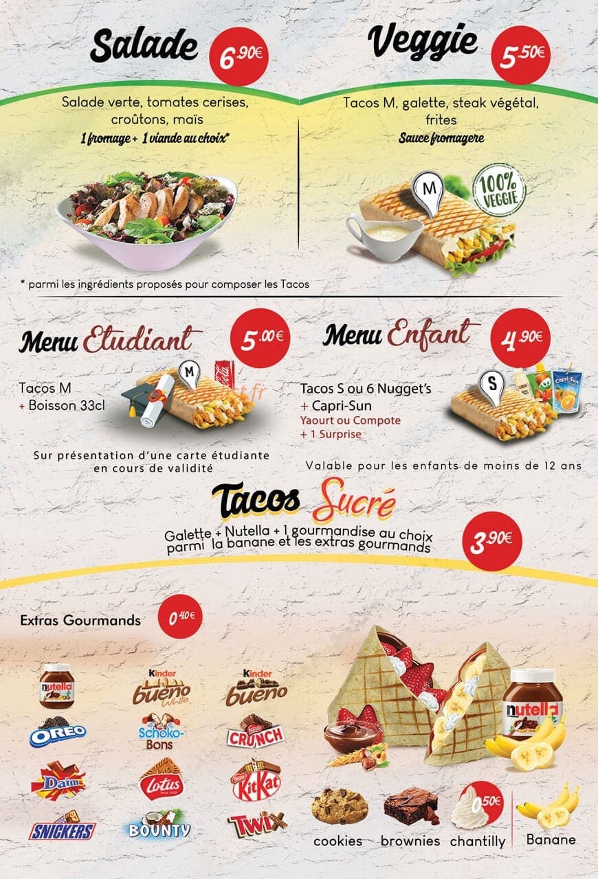 TacoShake — carte page 3