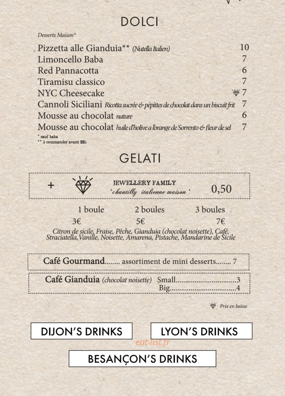 The Little Italy — carte page 8