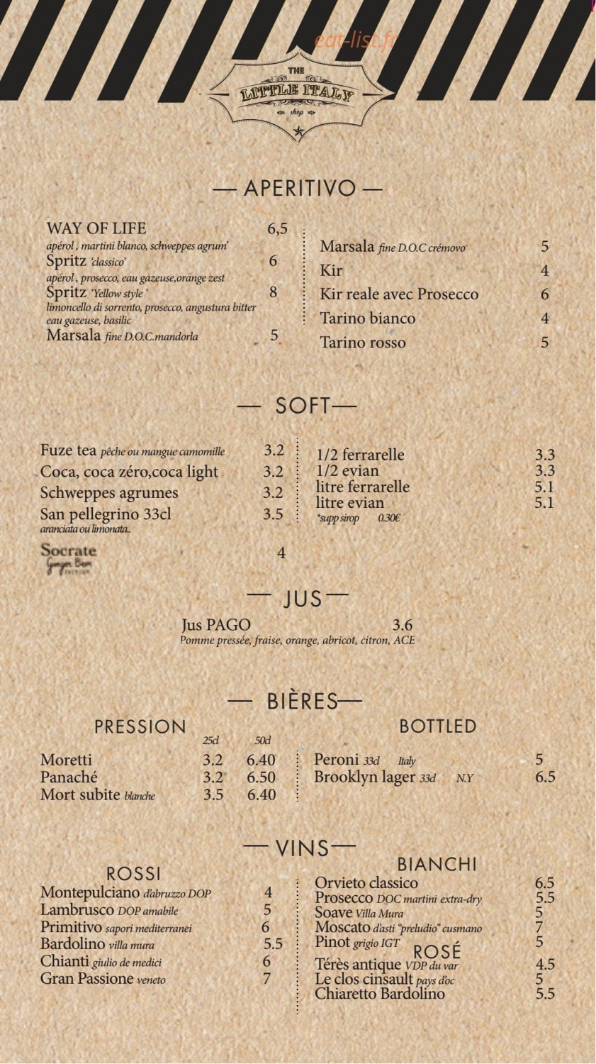 The Little Italy — carte page 10