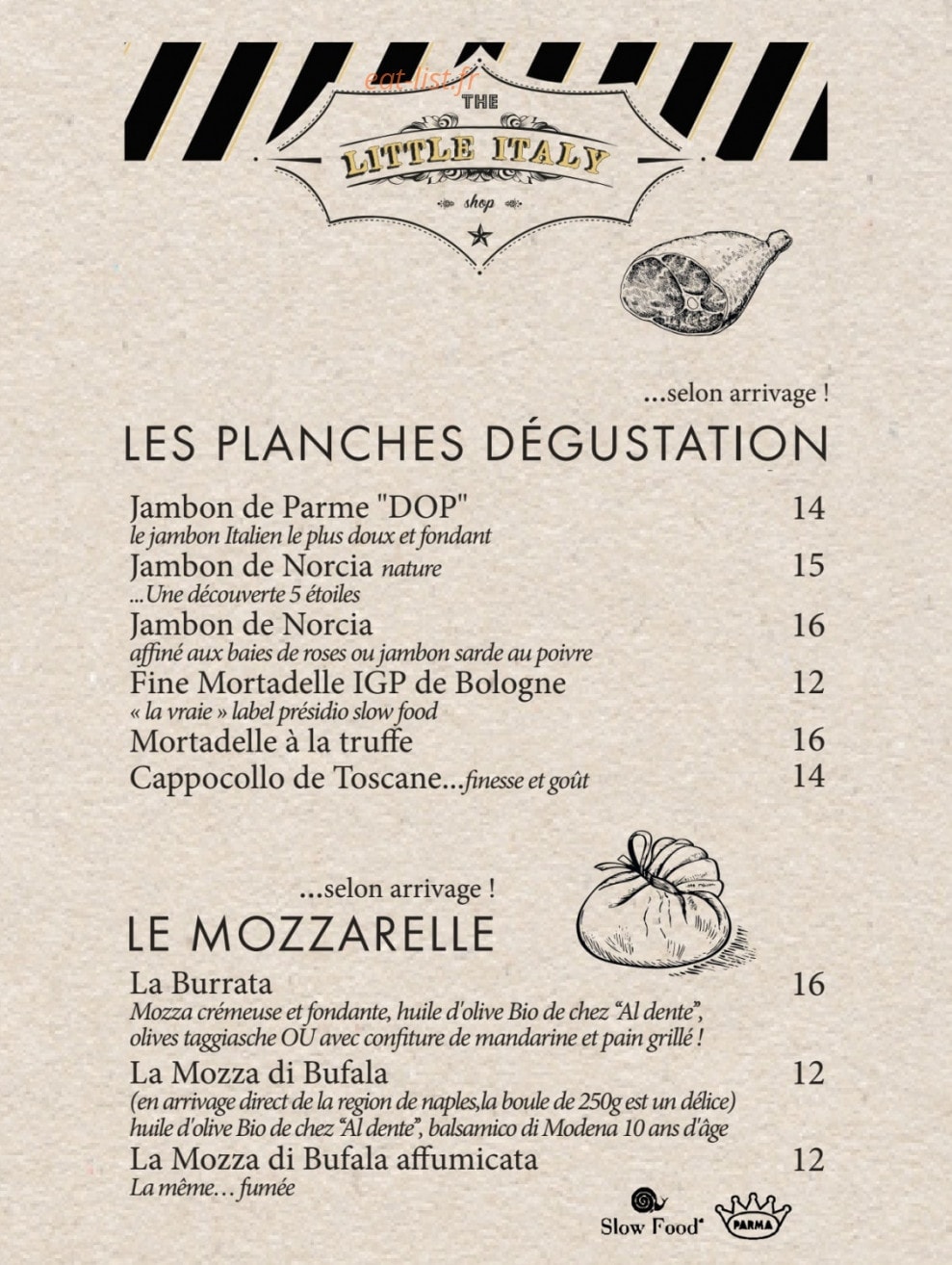 The Little Italy — carte page 3