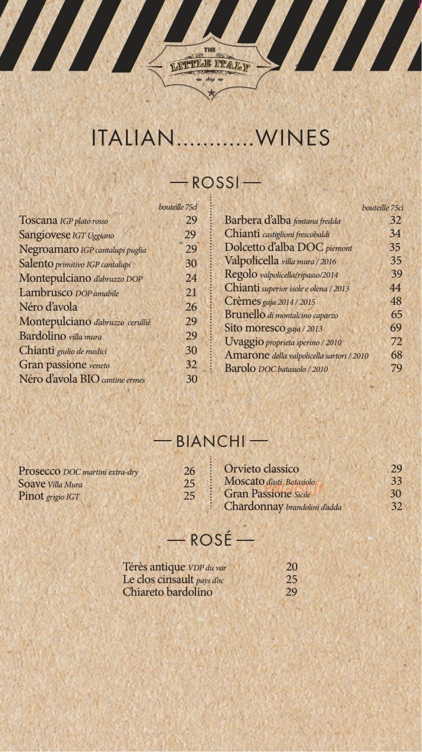 The Little Italy — carte page 13