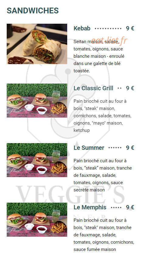 Veggie's Corner — carte page 2