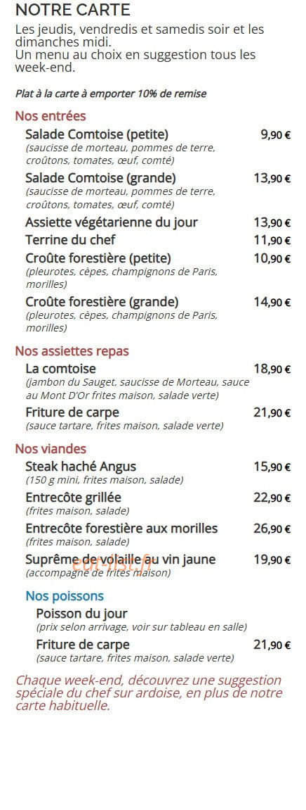 Le Relais d'Alsace — carte page 2