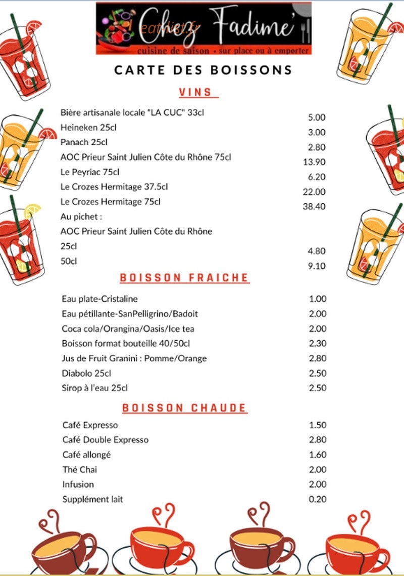 Chez Fadime — carte page 6