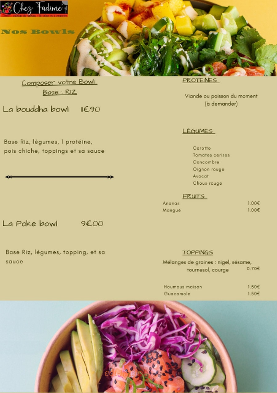 Chez Fadime — carte page 2