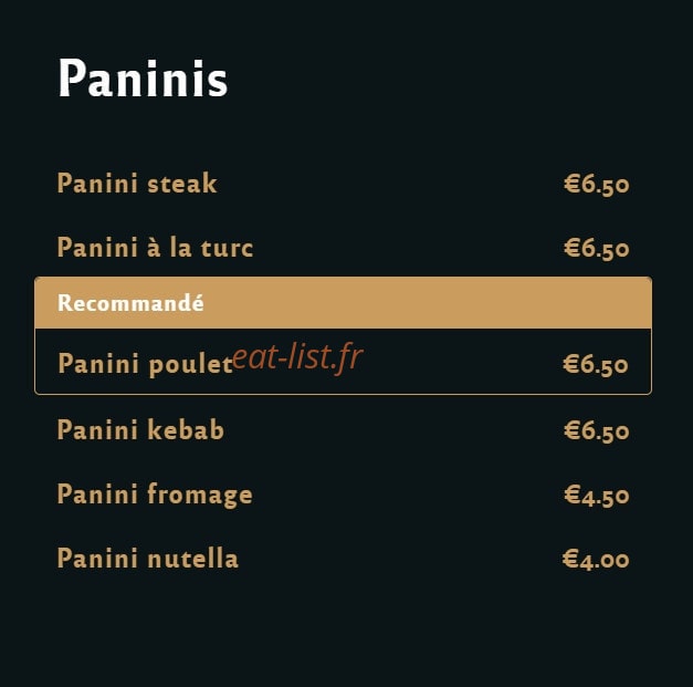 Mon Tacos 25 — carte page 2