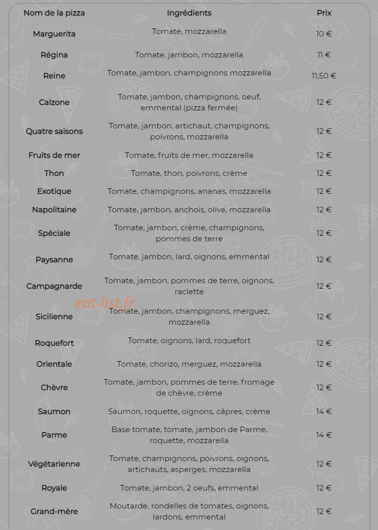 Au Vieux Venise — carte page 4