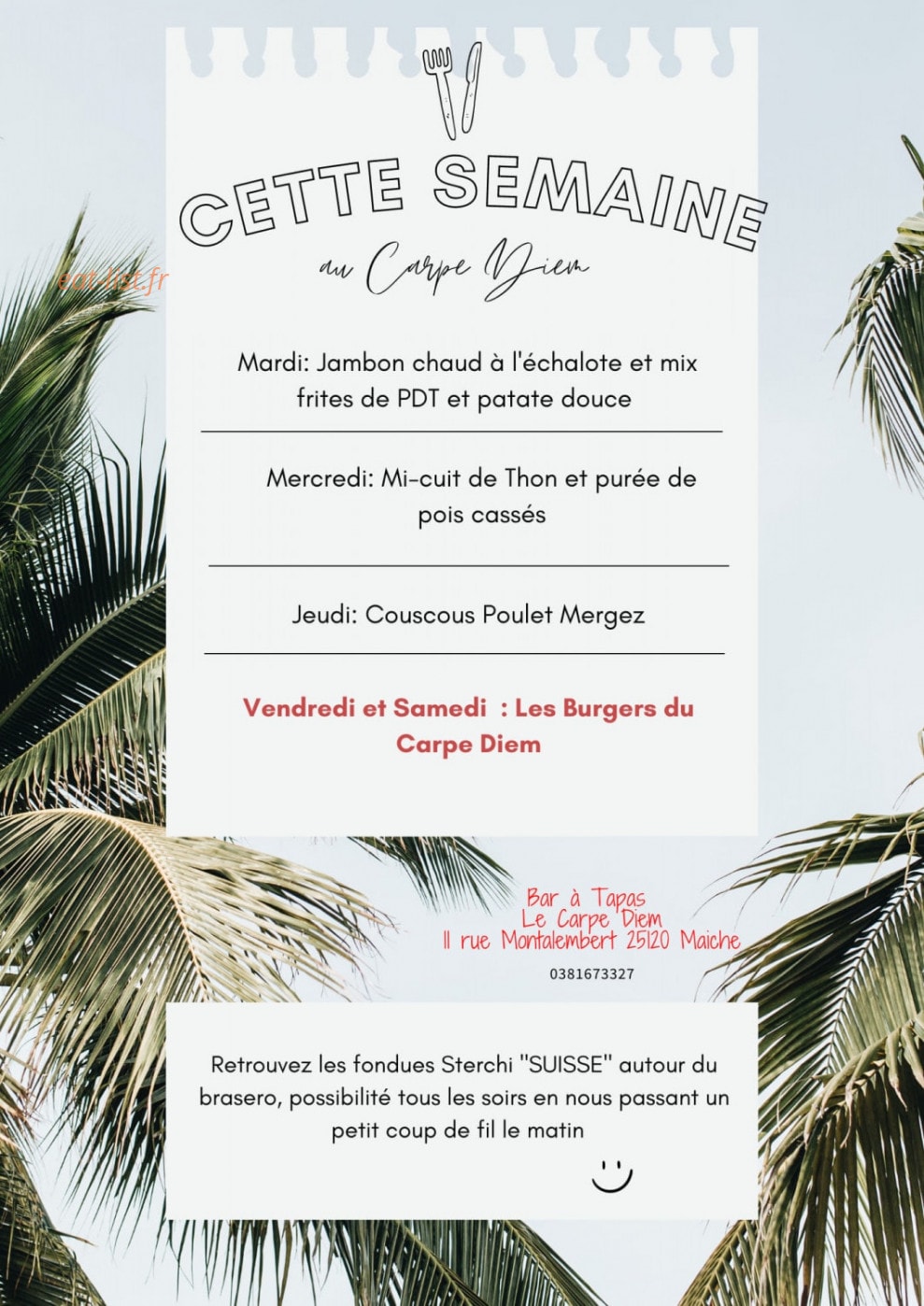 Carpe Diem — carte page 1