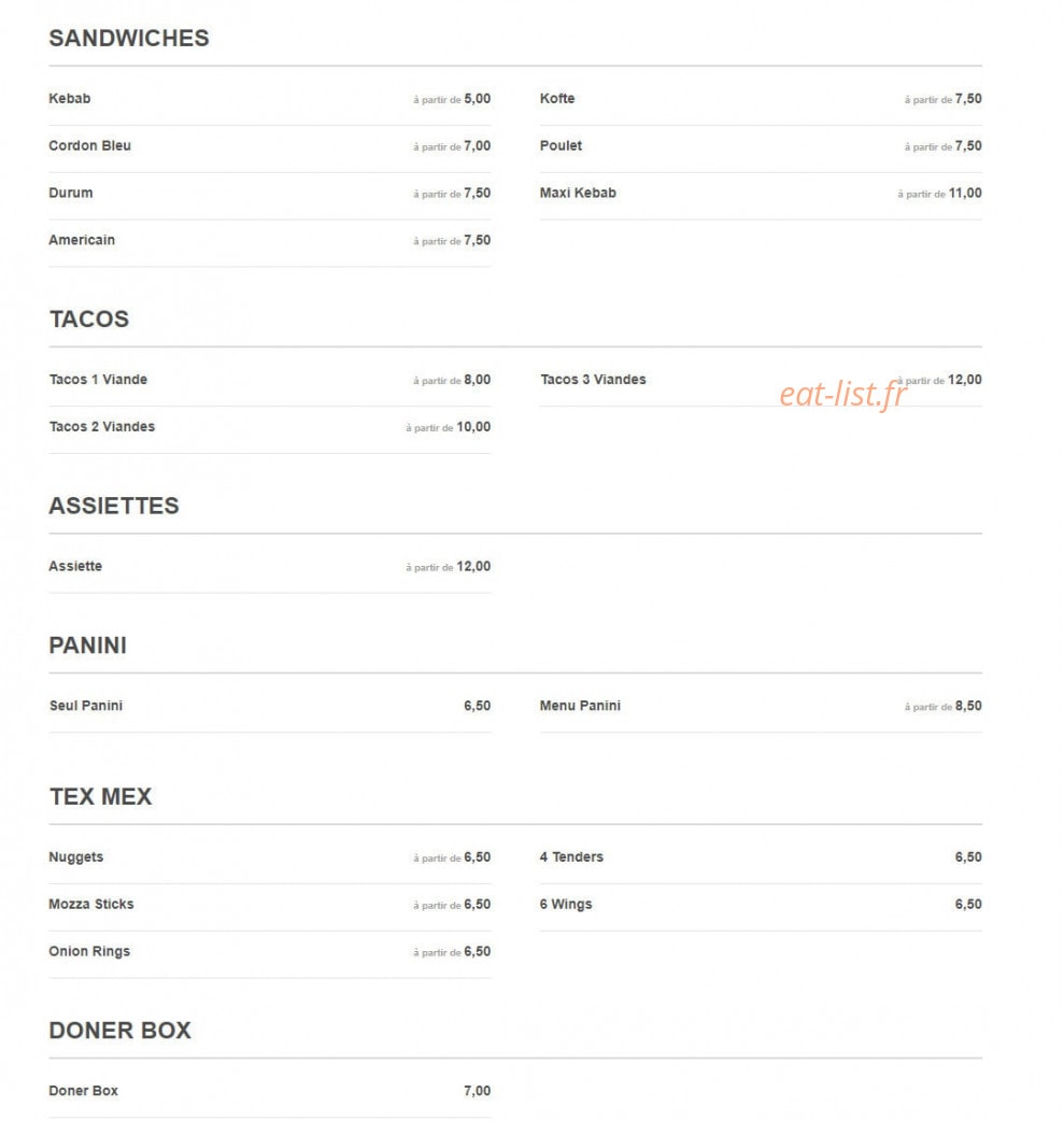 MCKebab — carte page 1