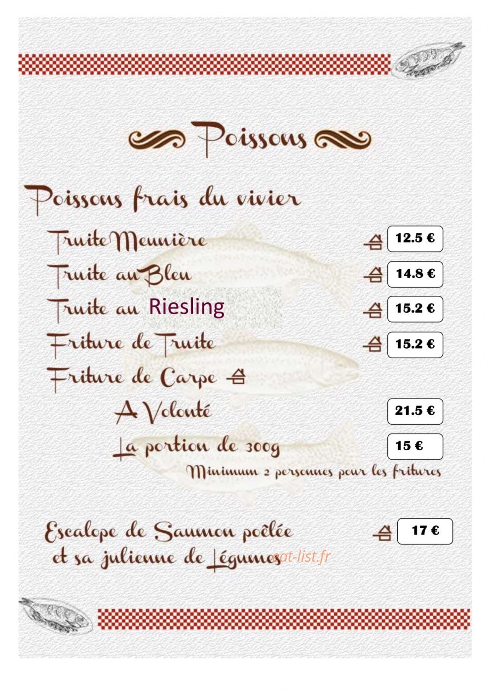 Restaurant du Gey — carte page 2