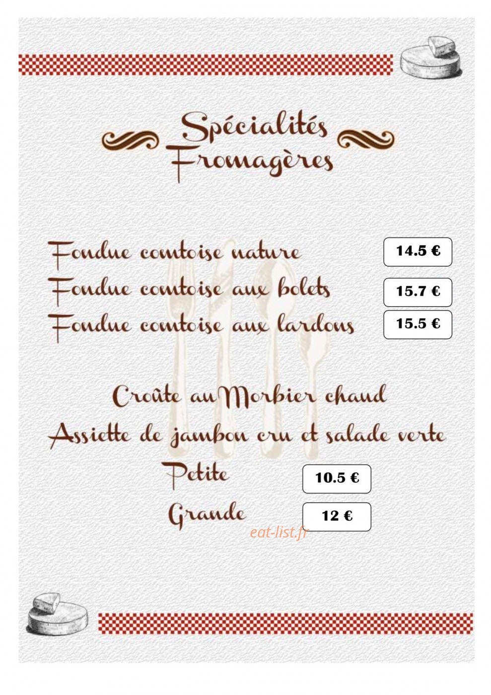 Restaurant du Gey — carte page 5