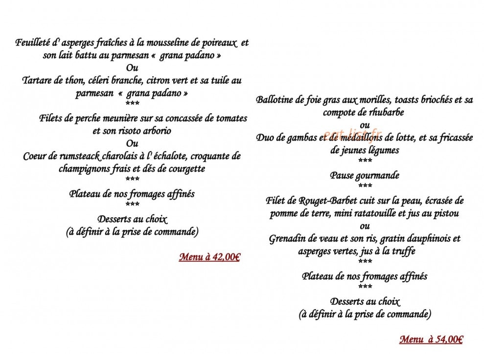 Au Coin du Bois — carte page 3