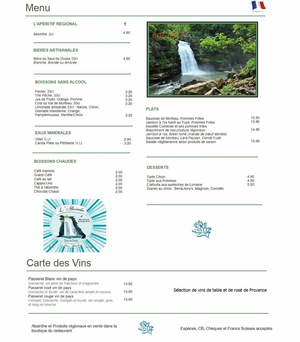 L'Absinthe — carte page 1