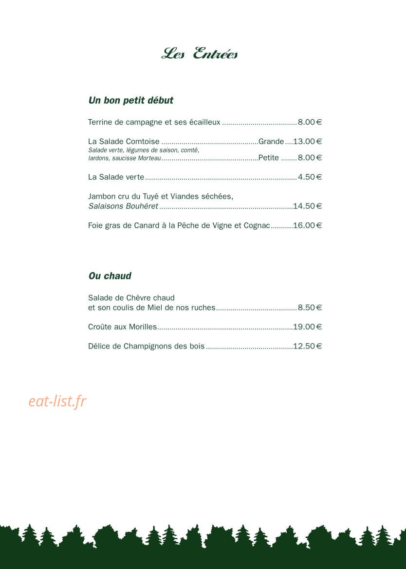 Les Calèches du Saut du Doubs — carte page 2