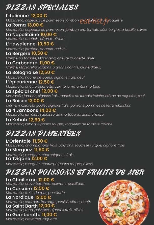 O'Pizza Du Lac — carte page 3