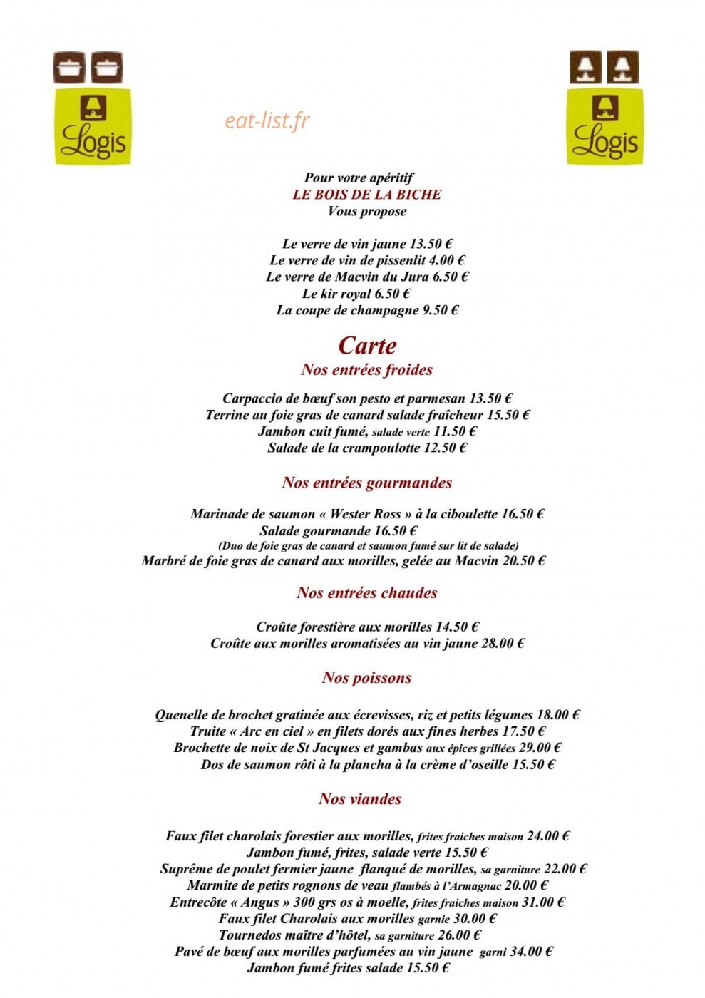 Au Bois De La Biche — carte page 1