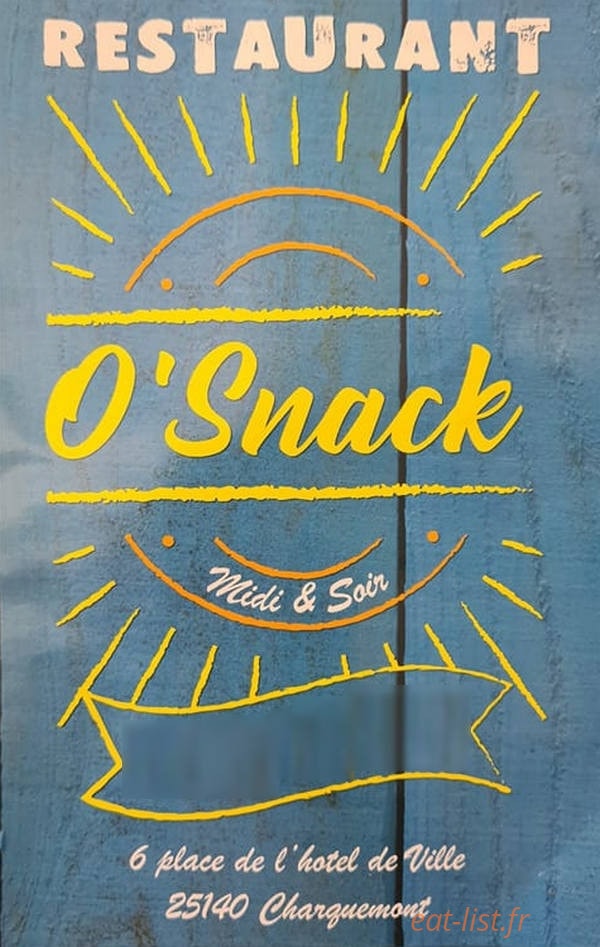 O Snack — carte page 1