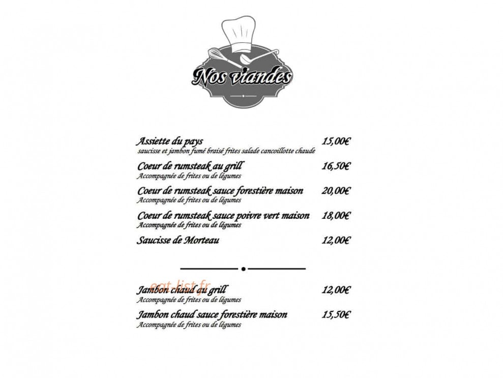 Restaurant des amis — carte page 4