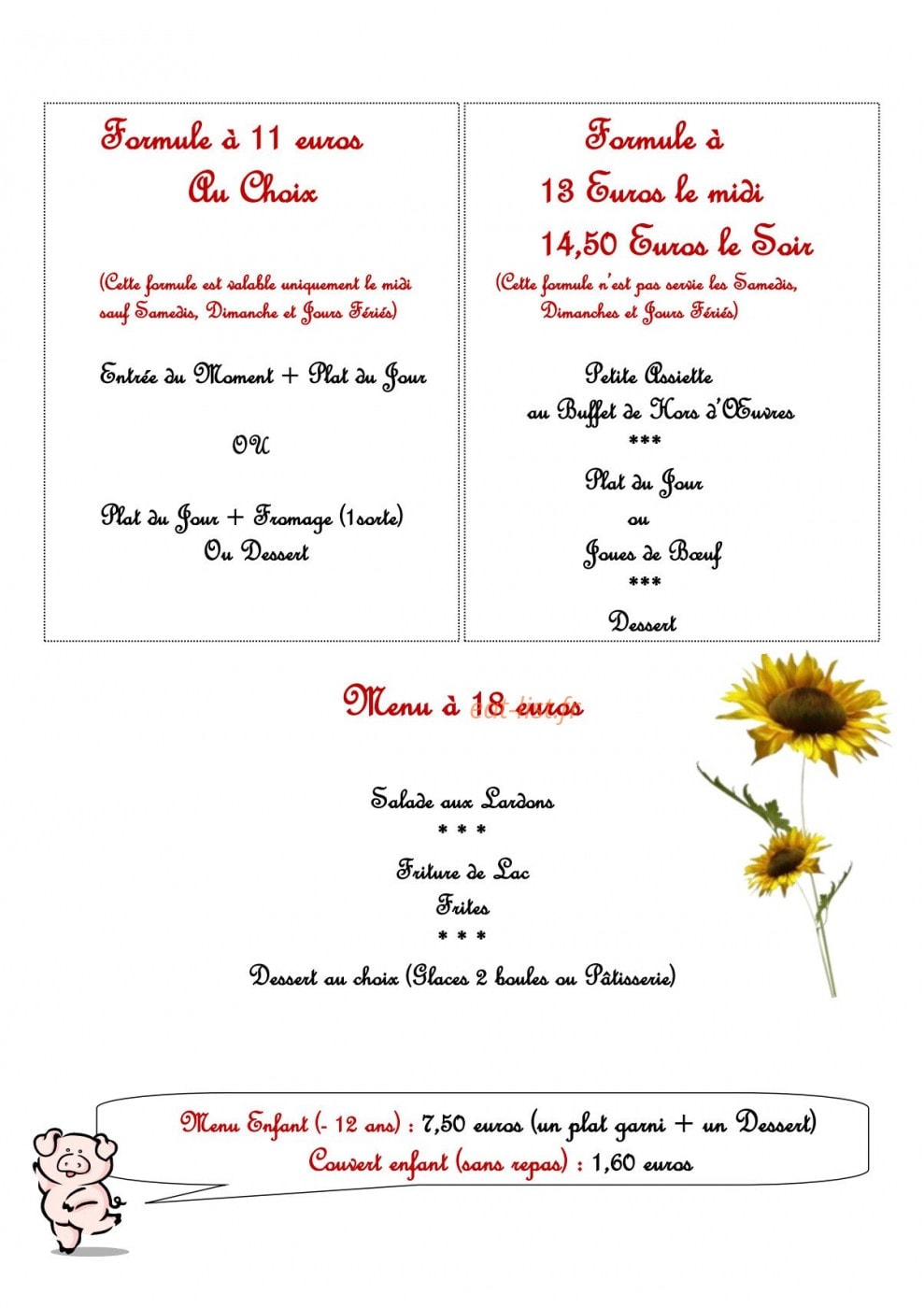 A La Ferme — carte page 4