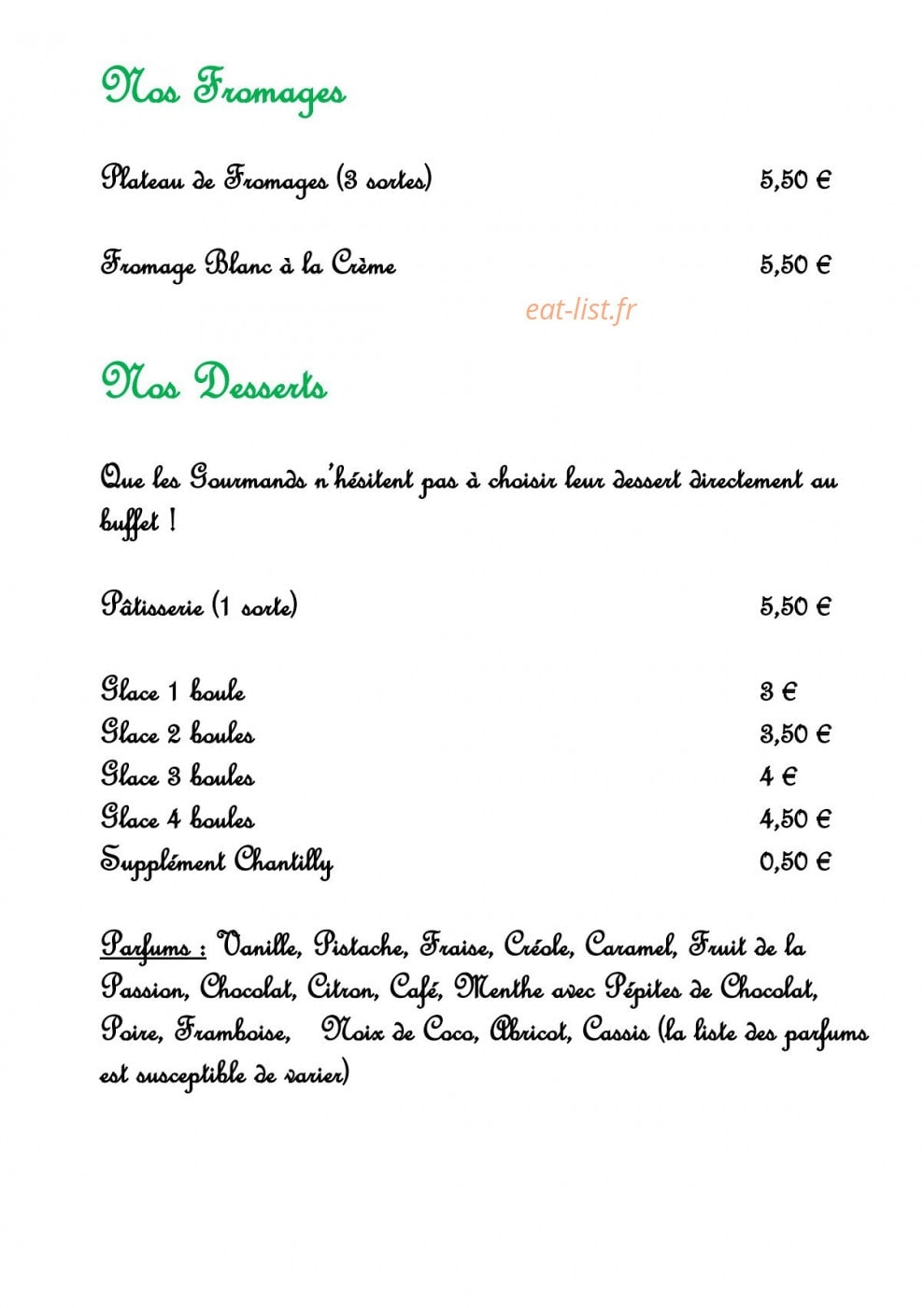 A La Ferme — carte page 6