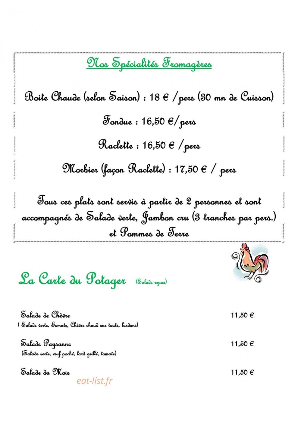 A La Ferme — carte page 3