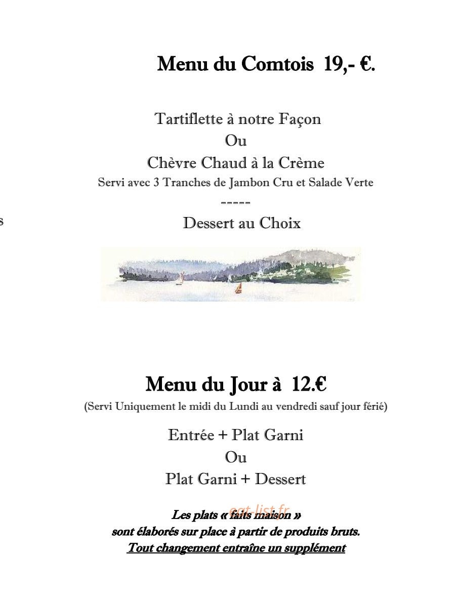 Restaurant Du Fromage — carte page 6
