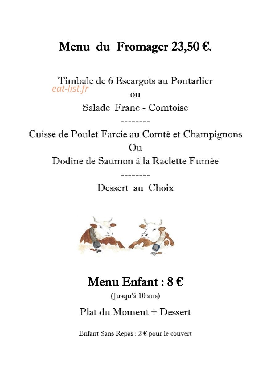 Restaurant Du Fromage — carte page 5