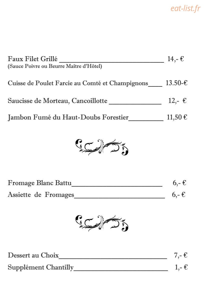 Restaurant Du Fromage — carte page 4