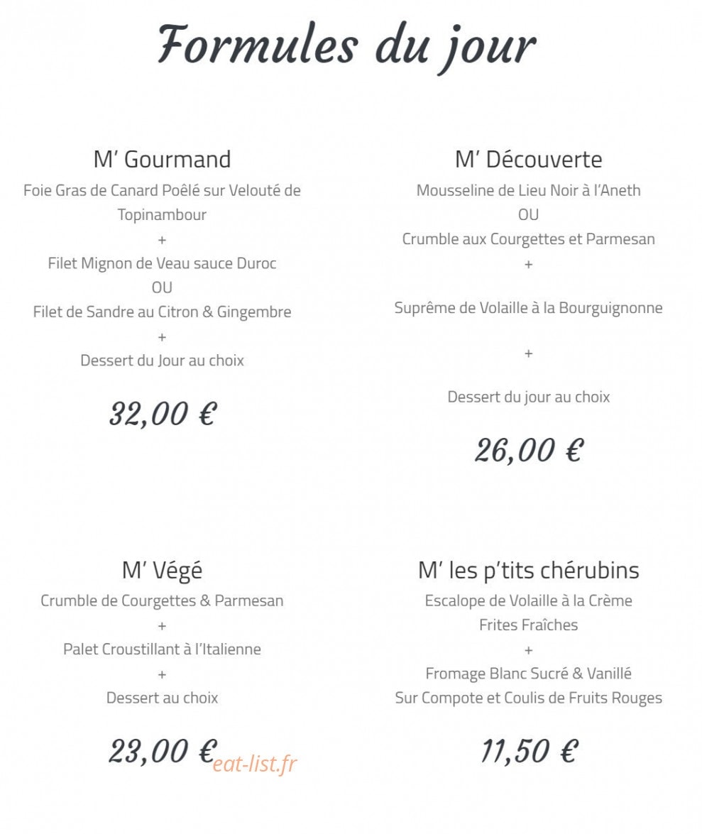 M les p'tits plats — carte page 2