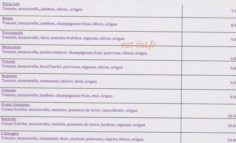 Restaurant Le P'tit Emagny — carte page 2