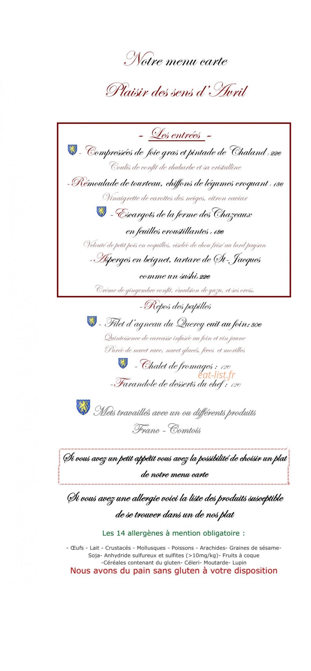 Mon Plaisir — carte page 3