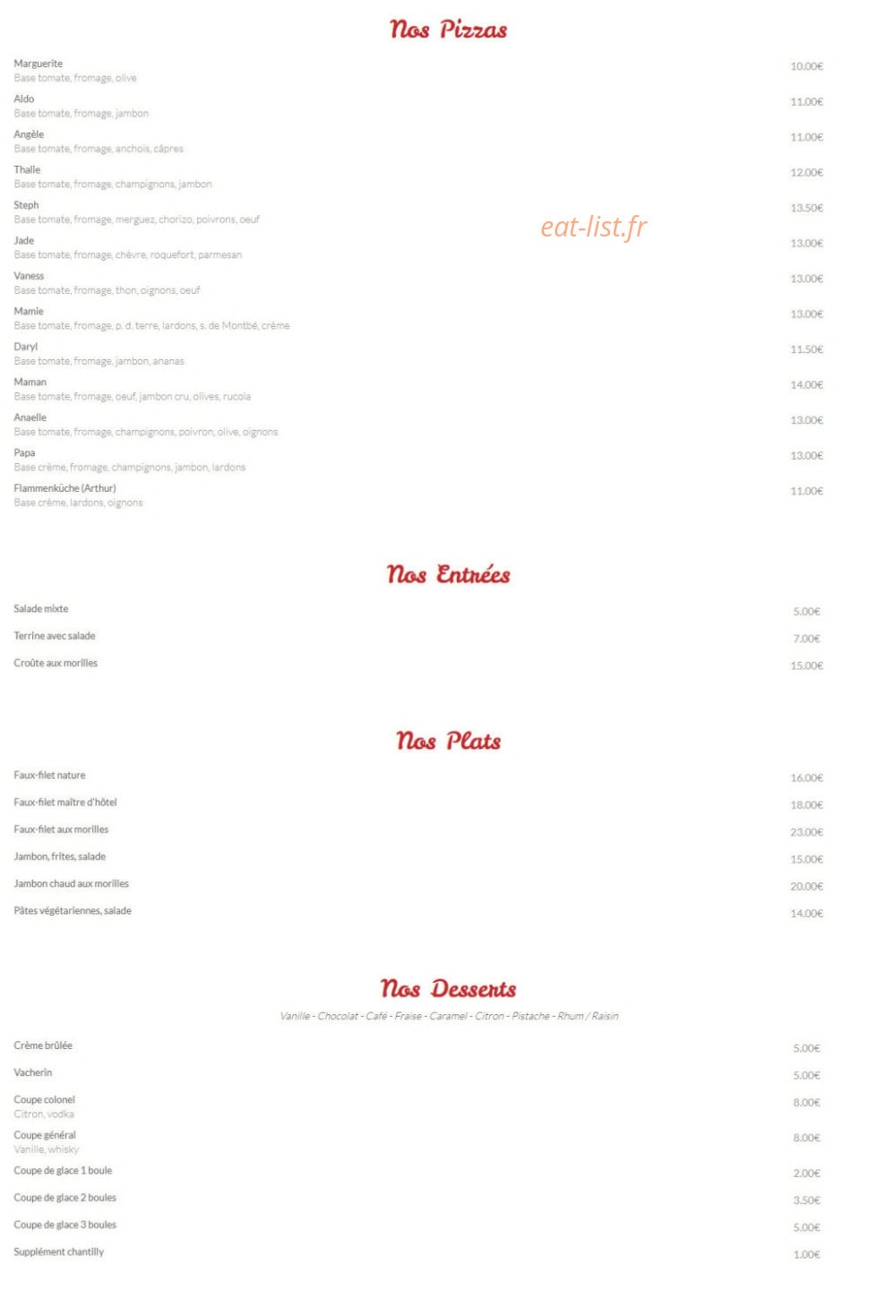 Chez Maman — carte page 1