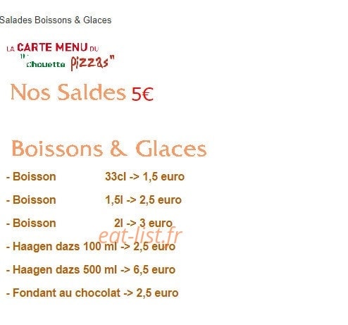 Chouette Pizza — carte page 3