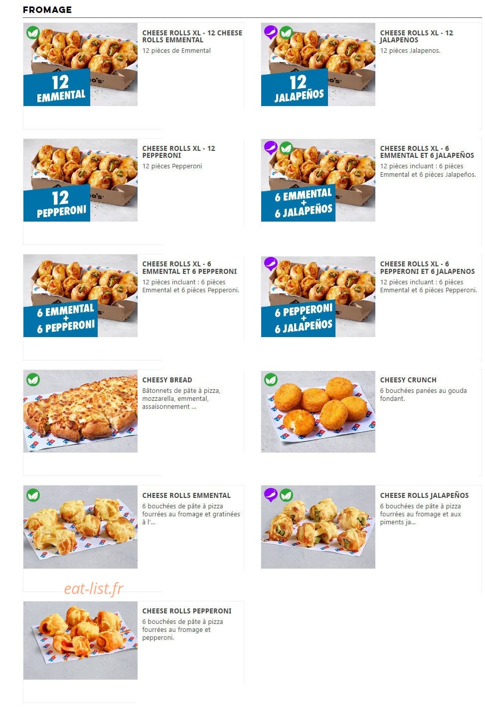 Domino's — carte page 7