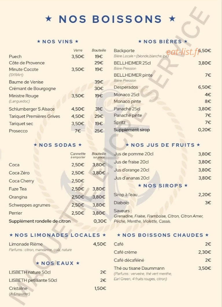 L’Ancre Gourmande — carte page 2
