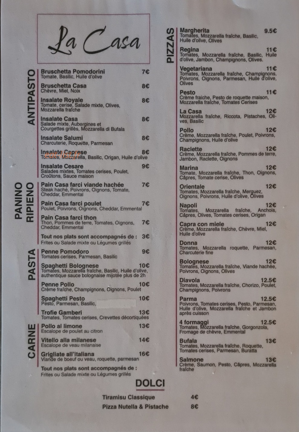 La Casa — carte page 1