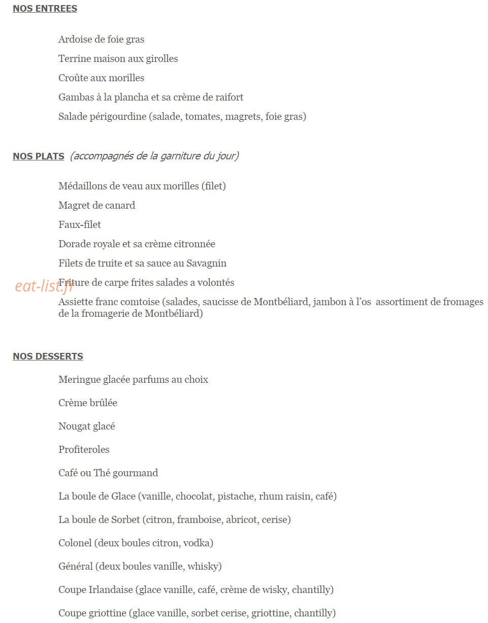 La pause gourmande — carte page 1