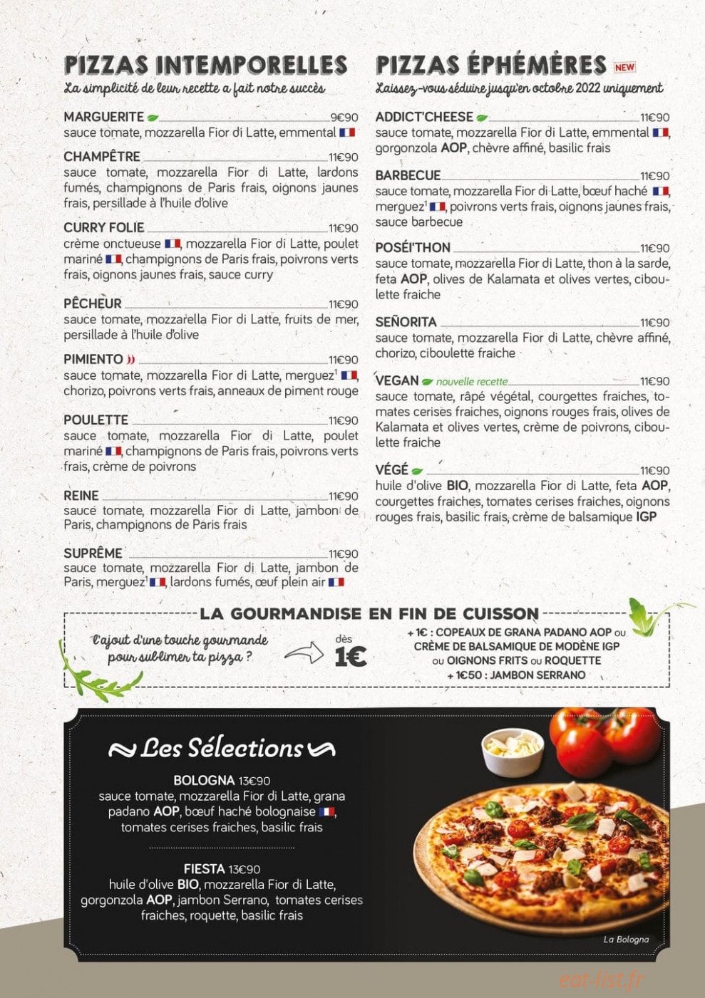 La Pizza de Nico — carte page 1