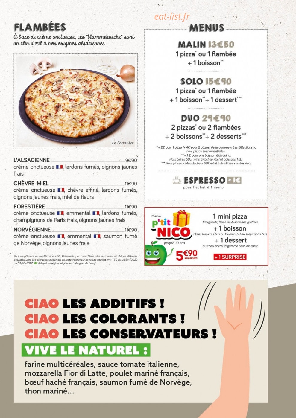 La Pizza de Nico — carte page 2