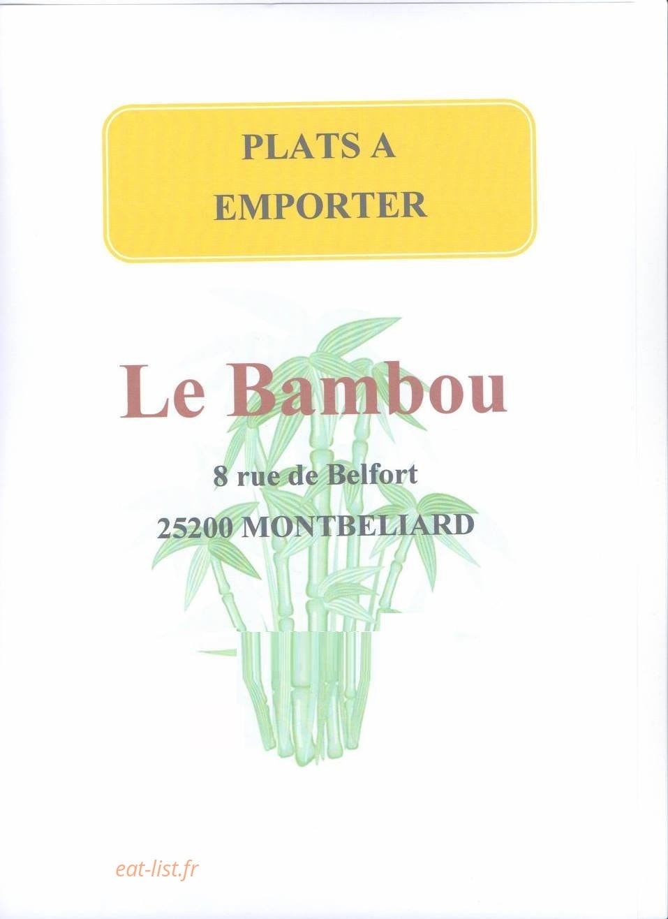  Le  Bambou   Montbeliard menu  et photos