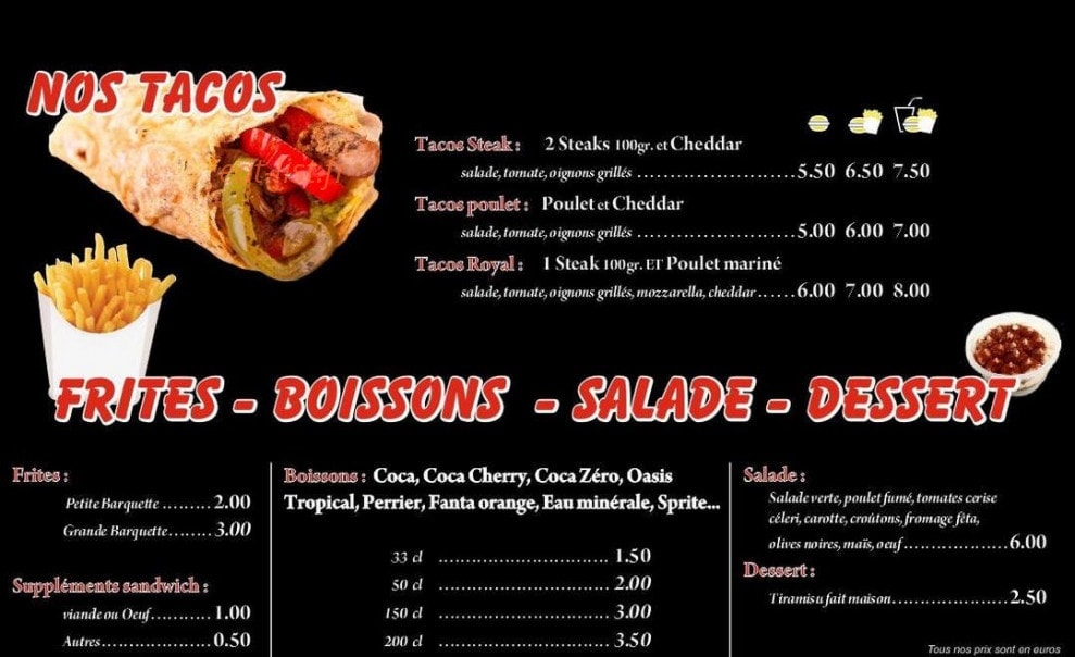 Le Sept Fast Food — carte page 3