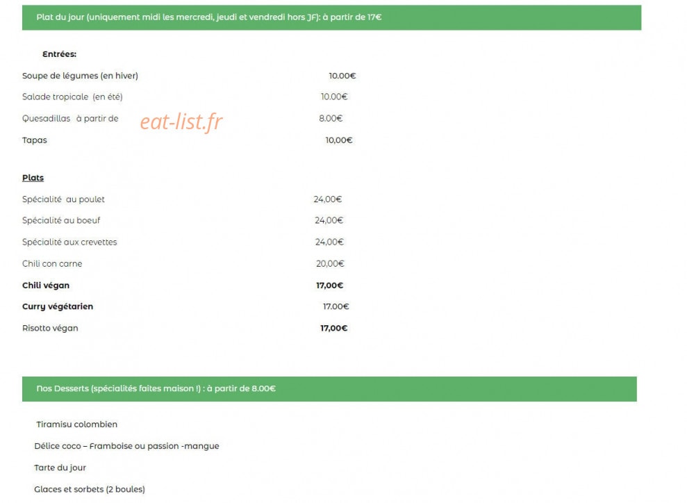 M&A Cuisine Bio — carte page 1