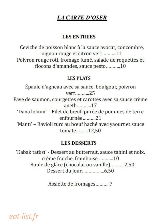 Oser — carte page 1