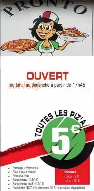 Pizza pronto — carte page 1