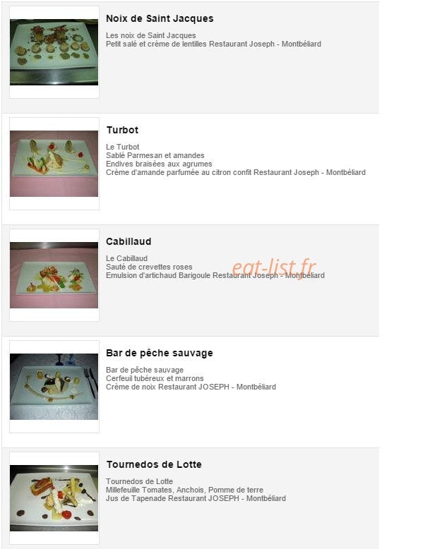 Restaurant Joseph — carte page 5