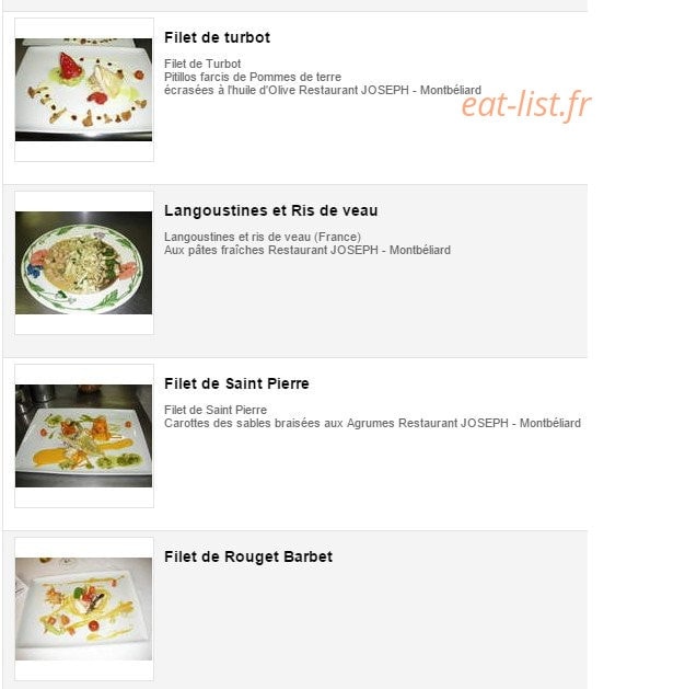 Restaurant Joseph — carte page 4